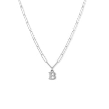 Load image into Gallery viewer, 21&quot; Rhodium Plated Paperclip Chain Necklace
