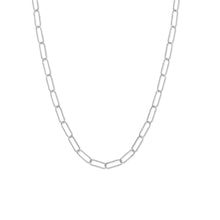 Load image into Gallery viewer, 18&quot; Rhodium Plated Paperclip Necklace
