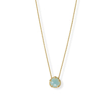 Load image into Gallery viewer, 16&quot; + 2&quot; 14 Karat Gold Plated Pear Chalcedony Necklace
