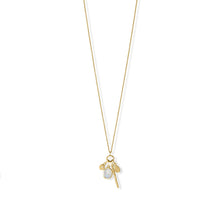 Load image into Gallery viewer, 26&quot; + 2&quot; 14 Karat Gold Plated Charm Drop Necklace
