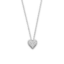 Load image into Gallery viewer, 16&quot; + 2&quot; Pave CZ Heart &quot;MOM&quot; Necklace
