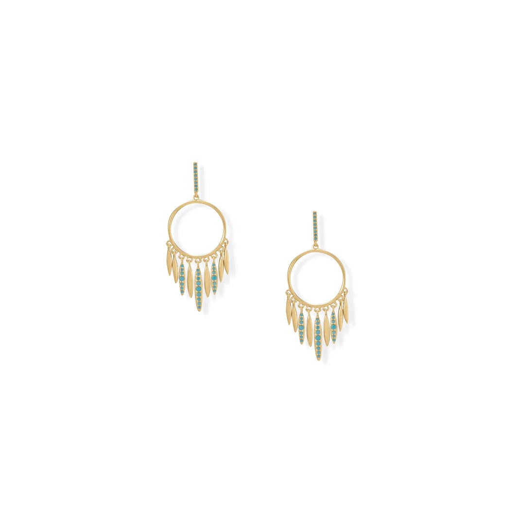 Dream Catcher -Turquoise CZ earrings