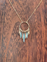 Load image into Gallery viewer, Dreamcatcher Necklace - with turquoise CZs
