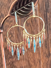 Load image into Gallery viewer, Dream Catcher -Turquoise CZ earrings
