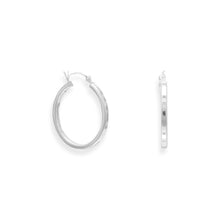 Load image into Gallery viewer, 2mm x 24mm Square Tube Hoop Earrings
