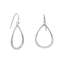 Load image into Gallery viewer, Rhodium Plated CZ Pear Drop Earrings
