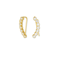 Load image into Gallery viewer, 14 Karat Gold Plated Bezel CZ Ear Climbers
