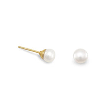 Load image into Gallery viewer, 14 Karat Gold Plated Cultured Freshwater Pearl Stud Earrings
