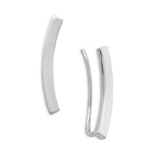 Load image into Gallery viewer, Rhodium Plated Curved Bar Ear Climbers
