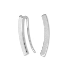 Load image into Gallery viewer, Rhodium Plated Curved Bar Ear Climbers
