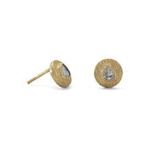 Load image into Gallery viewer, 14 Karat Gold Plated Polki Diamond Post Earrings
