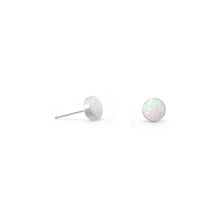 Load image into Gallery viewer, Synthetic White Opal Button Studs
