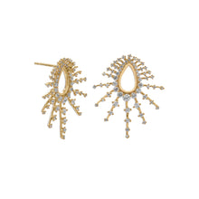 Load image into Gallery viewer, 14 Karat Gold Plated Bursting CZ Post Earrings
