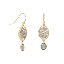 Load image into Gallery viewer, 14 Karat Gold Plated Labradorite French  Wire Earrings
