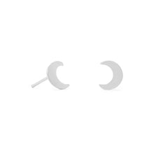 Load image into Gallery viewer, Small Polished Crescent Moon Stud Earrings
