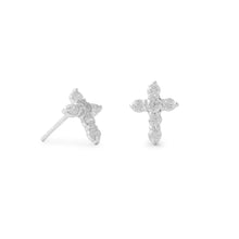 Load image into Gallery viewer, Small CZ Cross Stud Earrings
