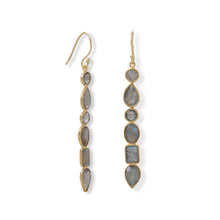 Load image into Gallery viewer, 14 Karat Gold Plated Multi Shape Labradorite Earrings
