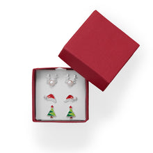 Load image into Gallery viewer, Reindeer, Santa Hat and Tree Earring Set
