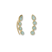 Load image into Gallery viewer, 14 Karat Gold Plated Aqua Chalcedony Ear Climber
