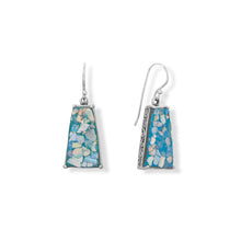 Load image into Gallery viewer, Trapezoid Roman Glass French Wire Earrings
