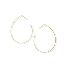 Load image into Gallery viewer, 14 Karat Gold Plated Large Pear Outline Earrings
