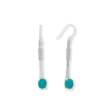 Load image into Gallery viewer, Long Wire Wrapped Turquoise Earrings
