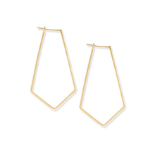 Load image into Gallery viewer, 14 Karat Gold Plated Elongated Pentagon Earrings
