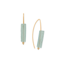 Load image into Gallery viewer, Gold Filled Ancient Roman Glass Bar Wire Earrings
