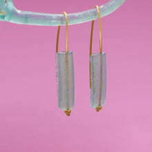 Load image into Gallery viewer, Gold Filled Ancient Roman Glass Bar Wire Earrings
