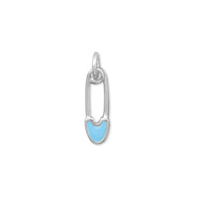 Load image into Gallery viewer, Blue Safety Pin Charm
