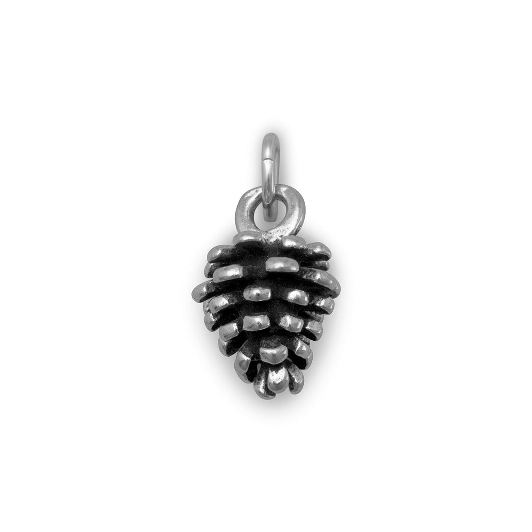 Oxidized Pine Cone Charm