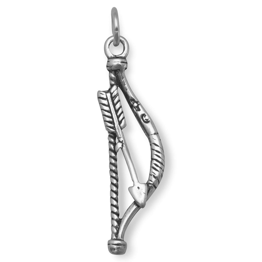 Oxidized Bow and Arrow Charm