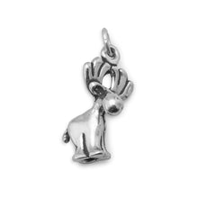 Load image into Gallery viewer, Oxidized Cute Moose Charm
