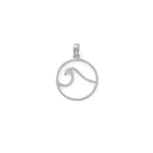 Load image into Gallery viewer, Rhodium Plated Outline Wave Pendant
