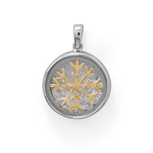 Load image into Gallery viewer, Two Tone Dancing CZ&#39;s Snowflake Pendant
