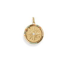 Load image into Gallery viewer, 14 Karat Gold Plated Multi Color CZ Star Design Pendant
