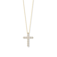 Load image into Gallery viewer, 14 Karat Gold Plated Floating CZ Cross Slide
