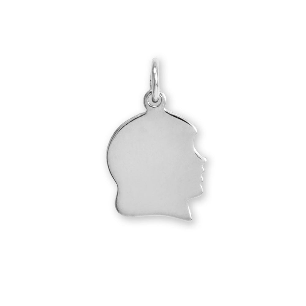 Small Engravable Girl's Silhouette Pendant