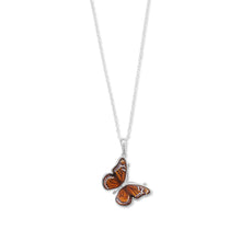 Load image into Gallery viewer, Handcrafted Baltic Amber Monarch Butterfly Pendant
