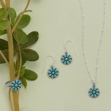 Load image into Gallery viewer, Reconstituted Turquoise Flower Pendant
