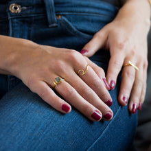 Load image into Gallery viewer, 14 Karat Gold Plated Wave Ring
