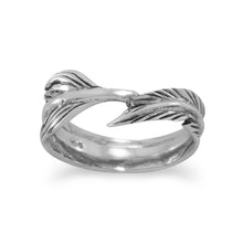 Load image into Gallery viewer, Oxidized Feather Wrap Ring
