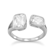 Load image into Gallery viewer, Rhodium Plated CZ Split Design Ring
