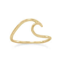 Load image into Gallery viewer, 14 Karat Gold Plated Wave Ring
