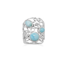 Load image into Gallery viewer, Polished Ornate Larimar Ring
