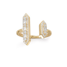 Load image into Gallery viewer, 14 Karat Plated CZ Double Bar Ring
