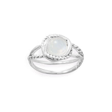 Load image into Gallery viewer, Criss Cross Band Rainbow Moonstone Ring
