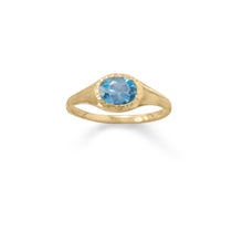 Load image into Gallery viewer, 14 Karat Gold Plated Blue Topaz Ring
