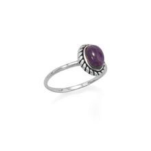 Load image into Gallery viewer, Delicate Oval Amethyst with Rope Edge Ring
