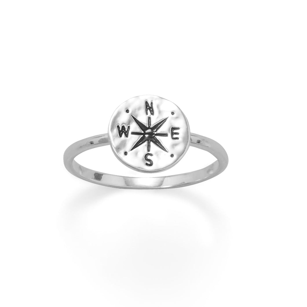 Keep It Moving! Hammered Compass Ring